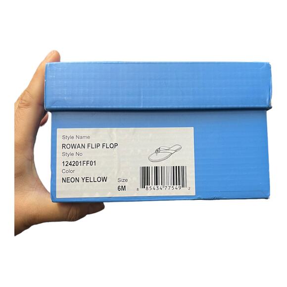 JACK ROGERS Rowan Leather Flip Flops Padded Insole Slip On Yellow 6 NIB - Picture 4 of 7